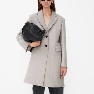 Zara menswear style wool coat in color stone like new